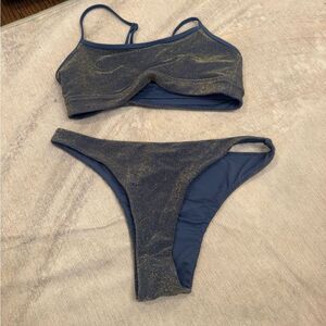 Aerie Blue and Gold Bikini Set
